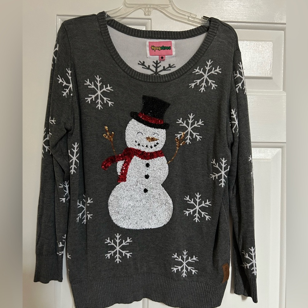 Tipsy Elves Sequined Snow Day Sweater-
Very very gently used - Women Lg